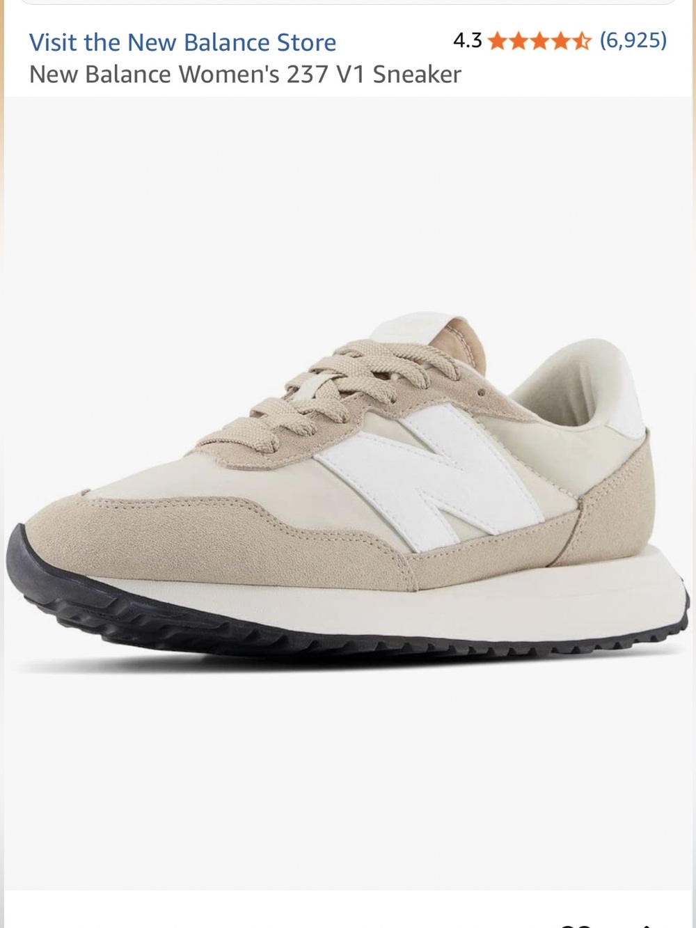 New Balance 237v1 Lifestyle Sneakers Women’s Sz 8.5 Mindful Grey/White NWOB